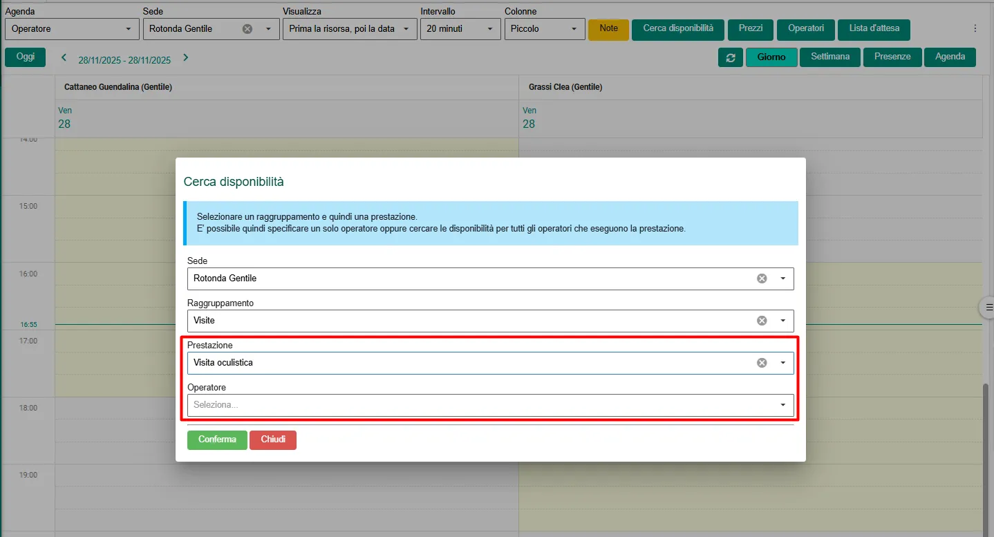 Cerca disponibilità